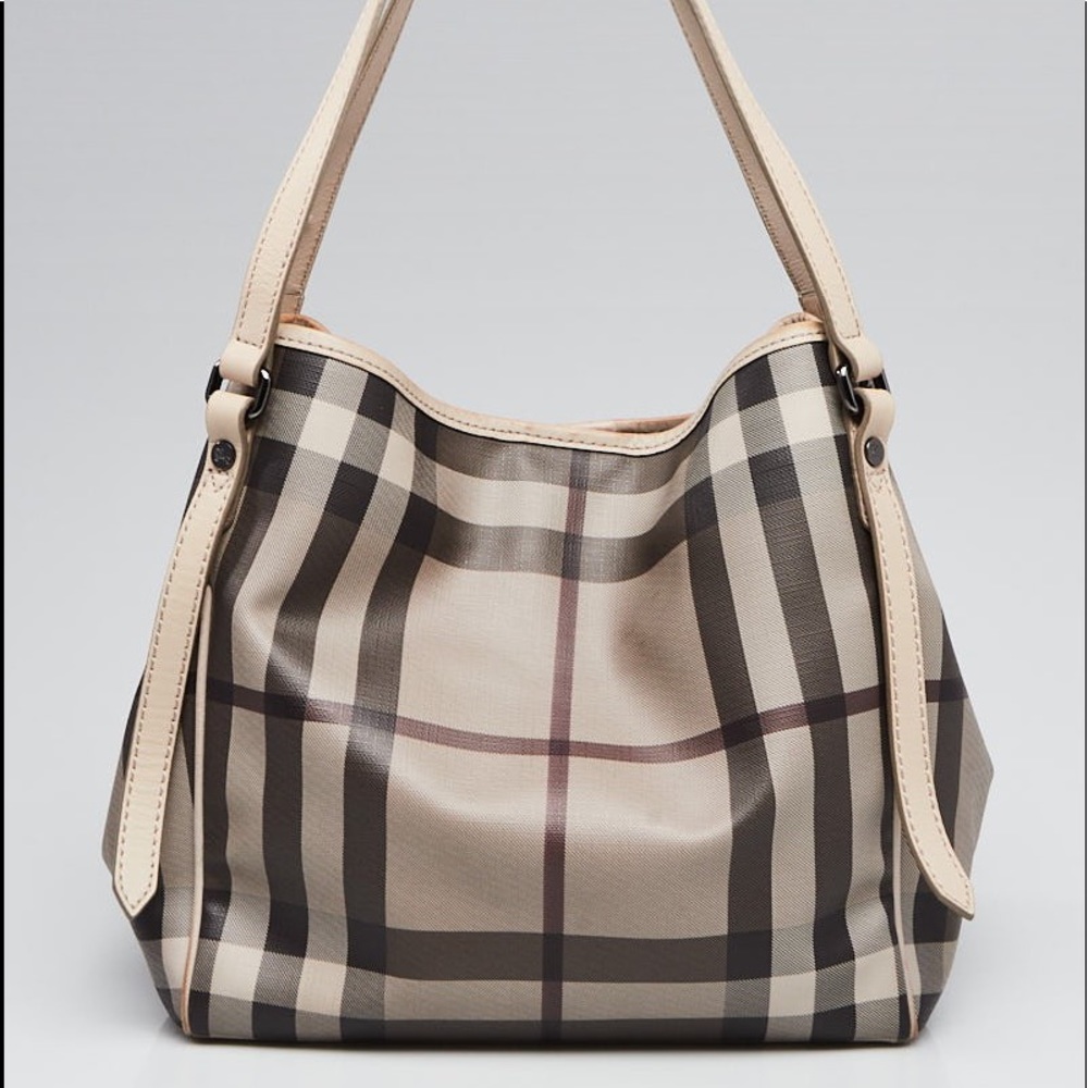 Burberry Smoked Check Saddlestitch Tote Bag